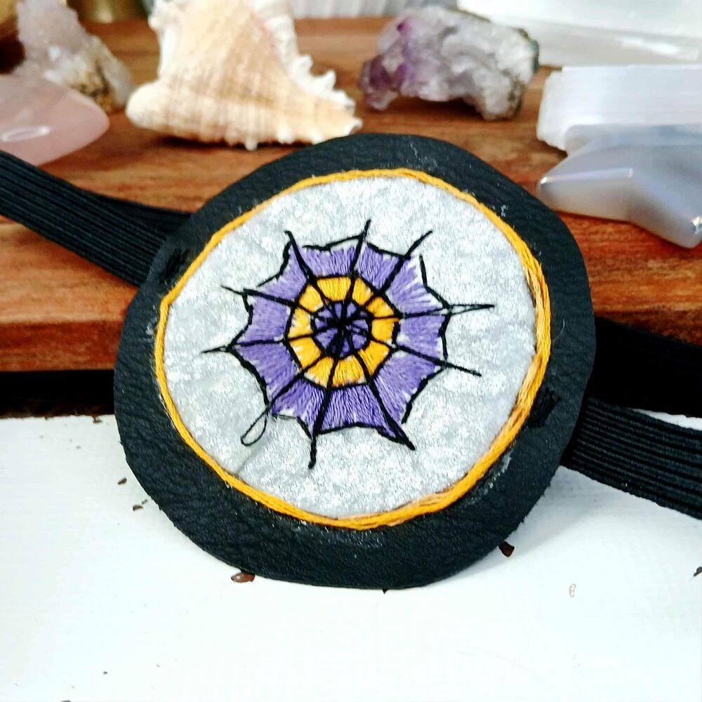 Spider Web Embroidered Eye Patch, Vision Accessory, Ocular Aid